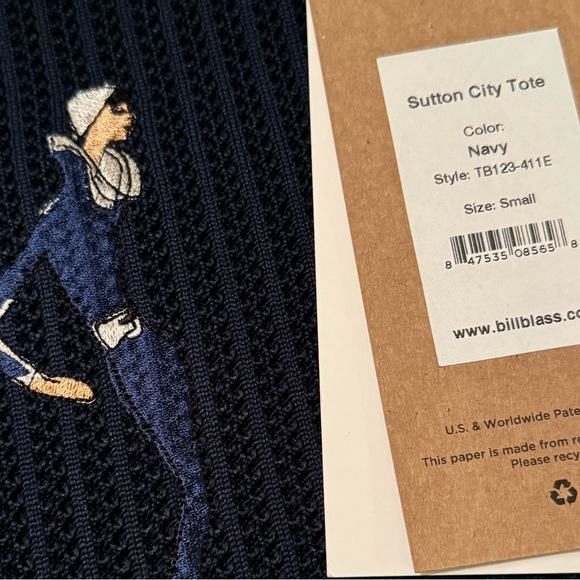 Bill Blass Sutton City Small Tote - Crochet, navy blue, brand new with tags - Picture 8 of 8